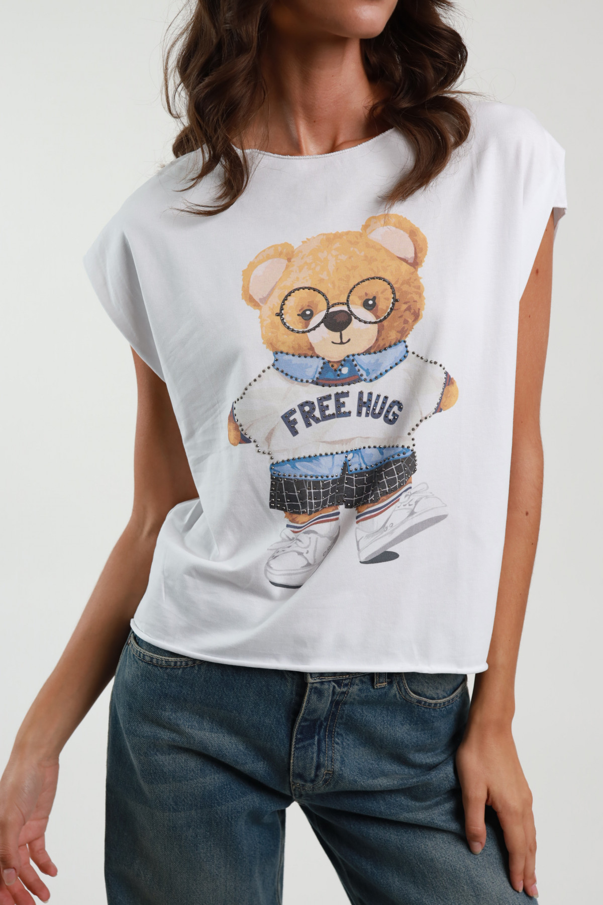 Free Hug Print T-Shirt