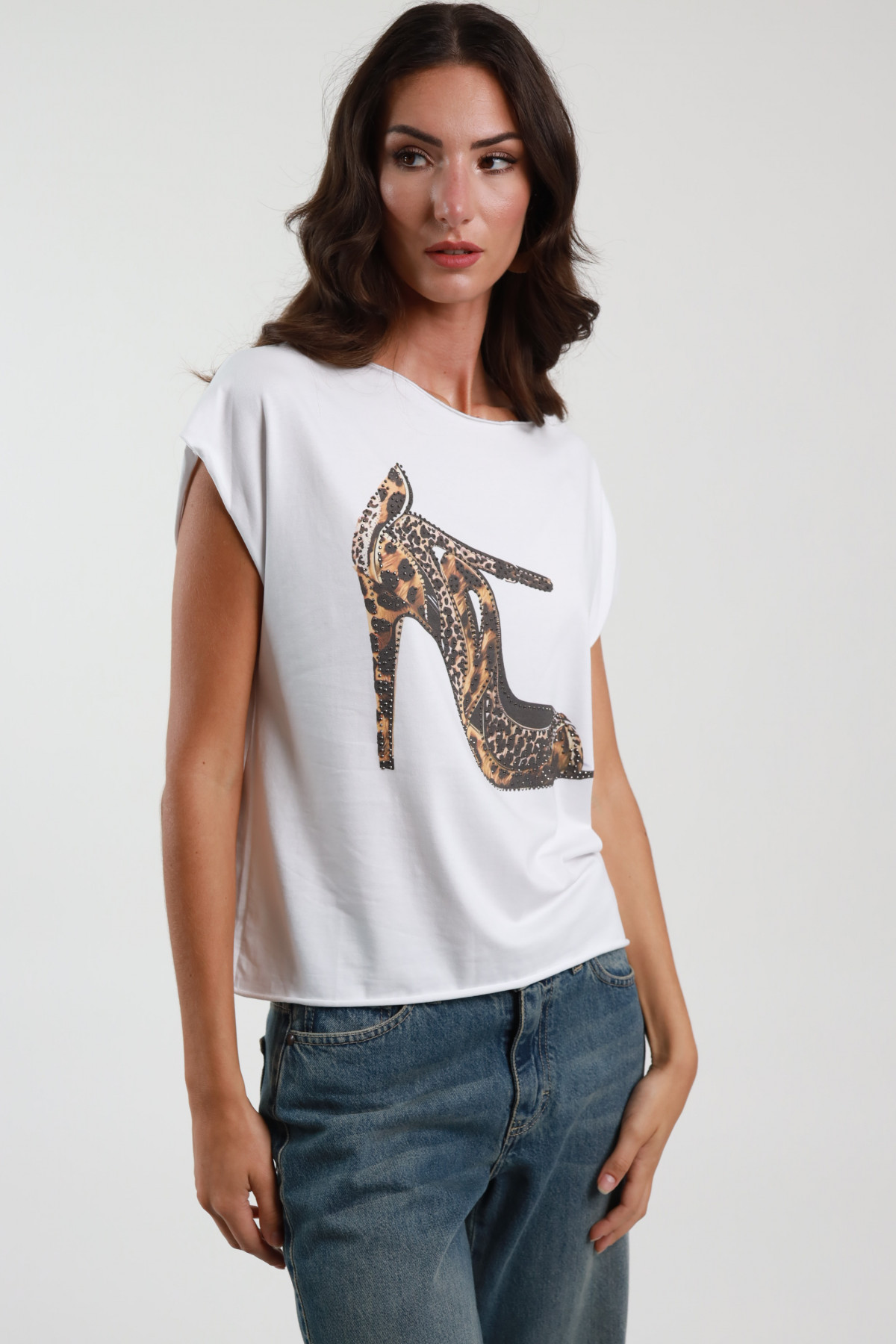 T-Shirt mit Fersenprint