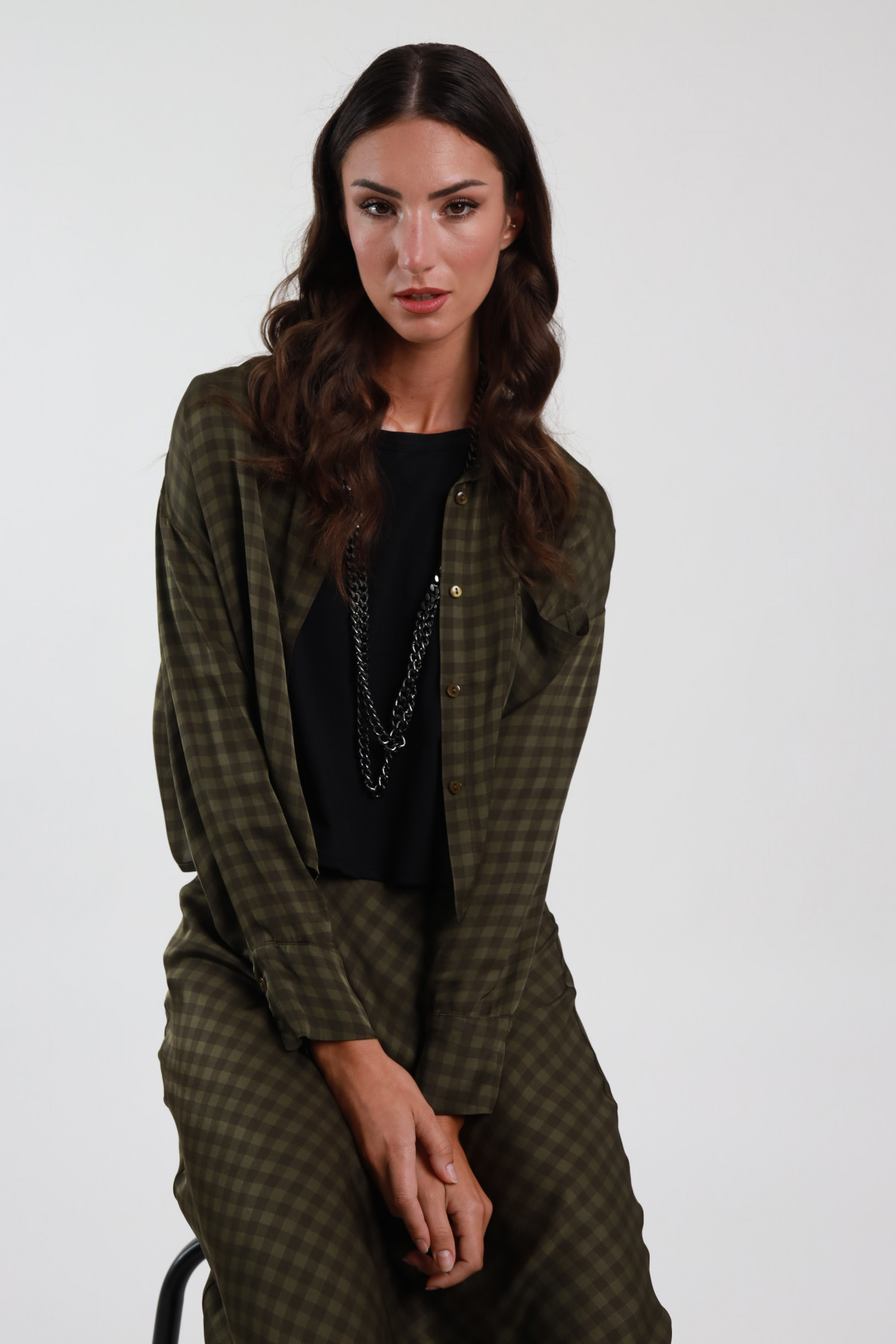 Checked Crop Shirt