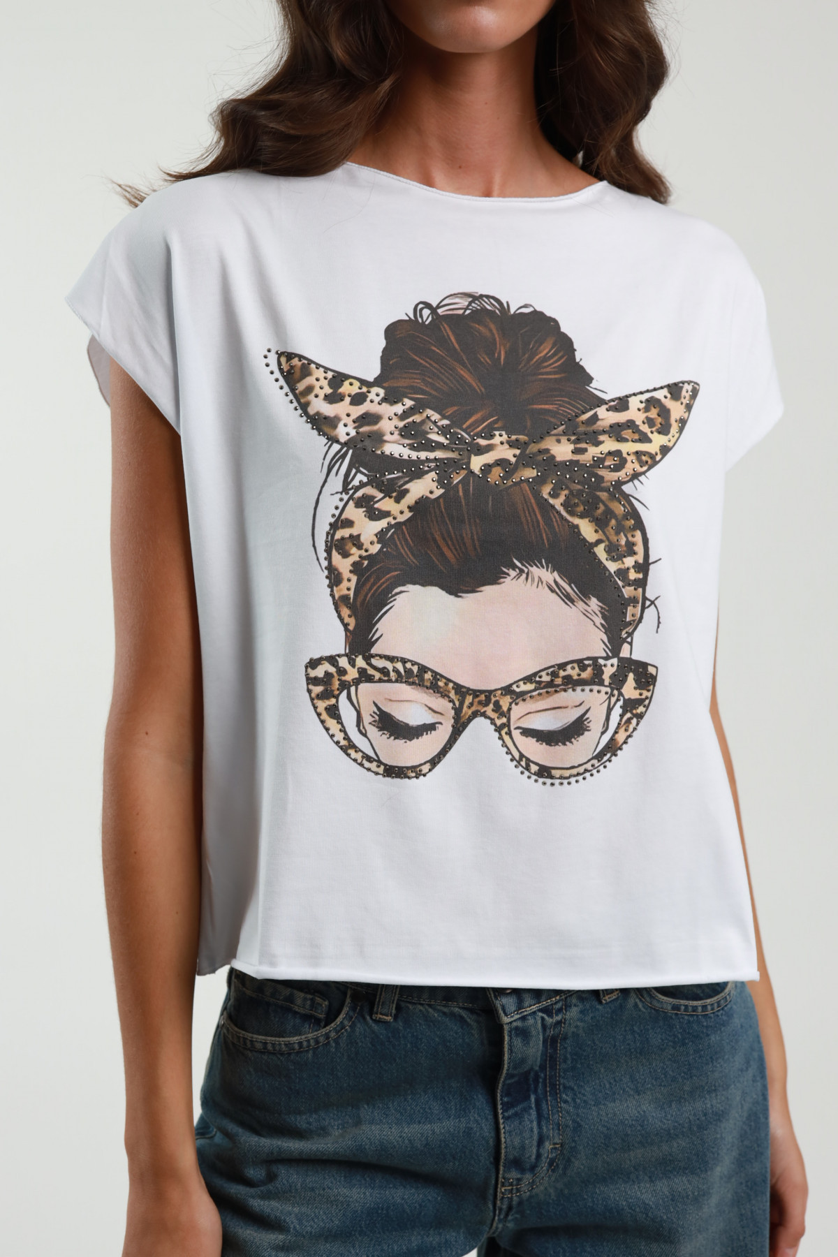 T-Shirt mit Pin-Up-Print