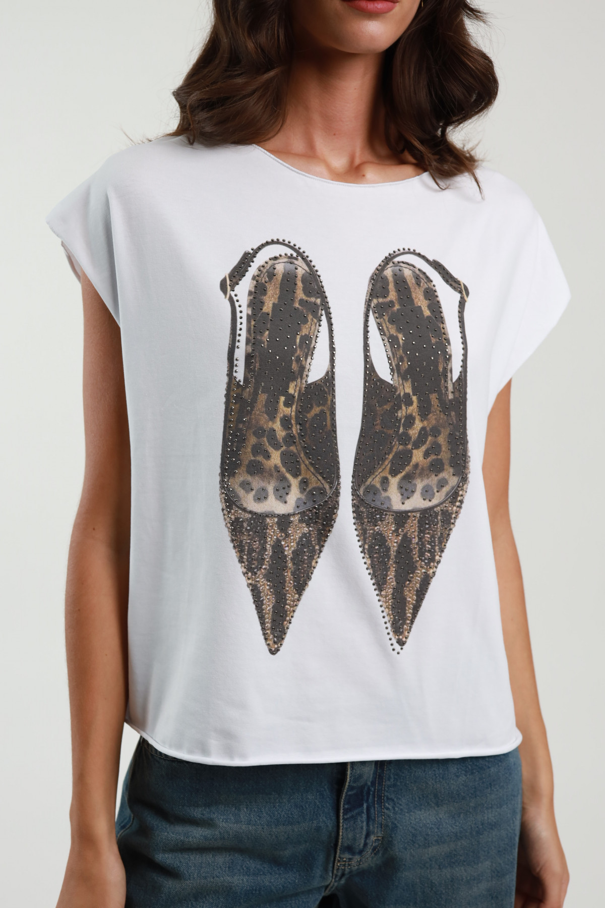 T-Shirt mit Tip-Schuh-Print