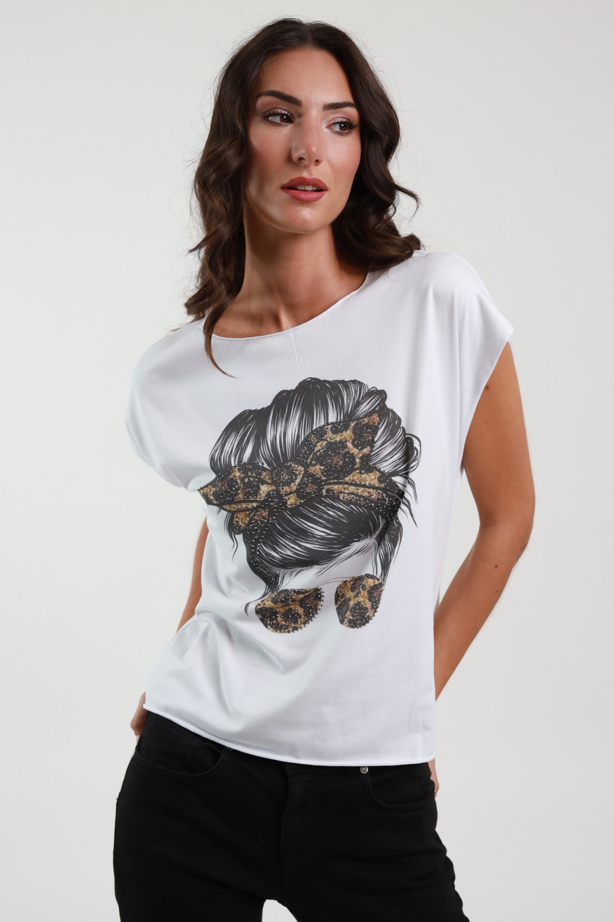 T-Shirt mit Pin-Up-2-Print