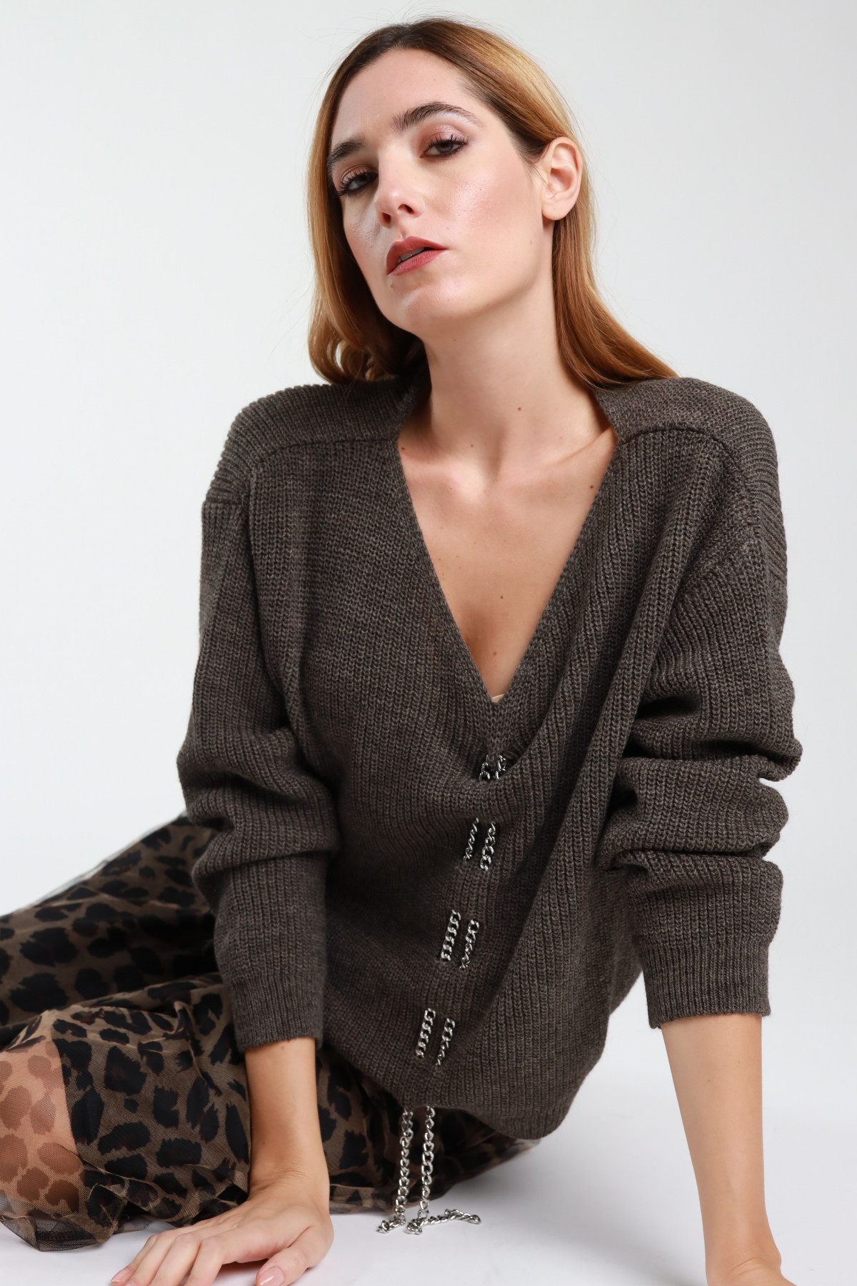 Chain V-Neck Sweater