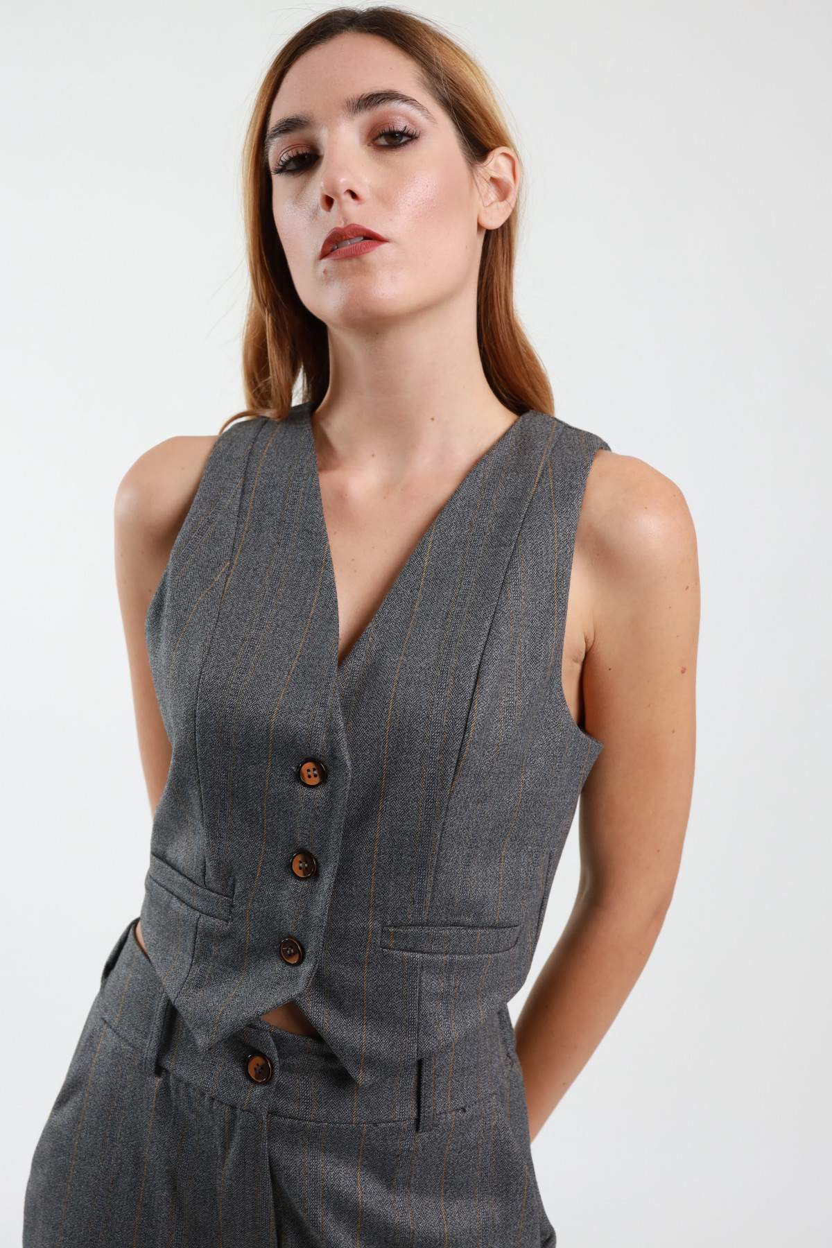 Pinstriped Vest