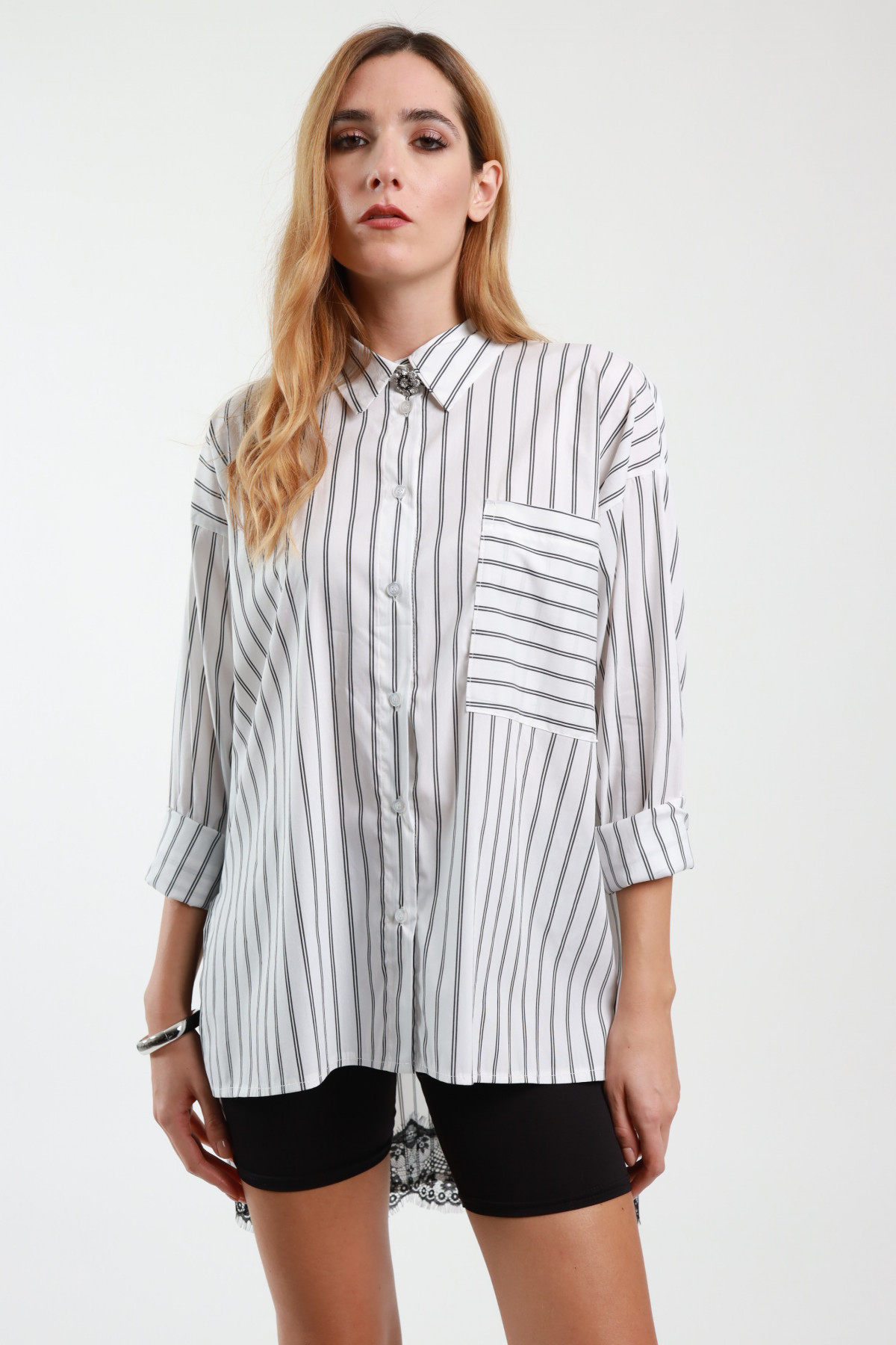 Camicia Over Gessata