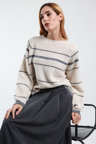 Pullover mit weitem Halsausschnitt