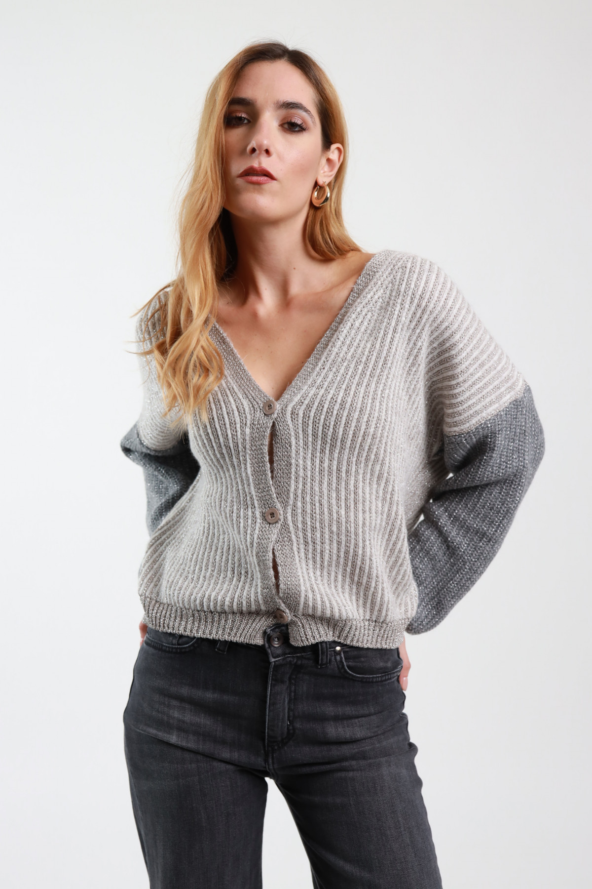 Lurex Knit Cardigan