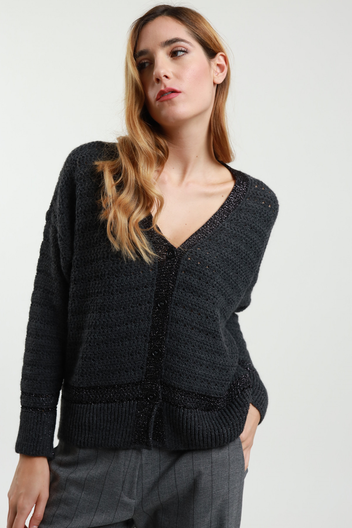 Strickjacke aus Lurex