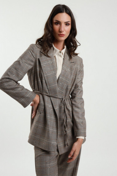 Sequin Check Jacket