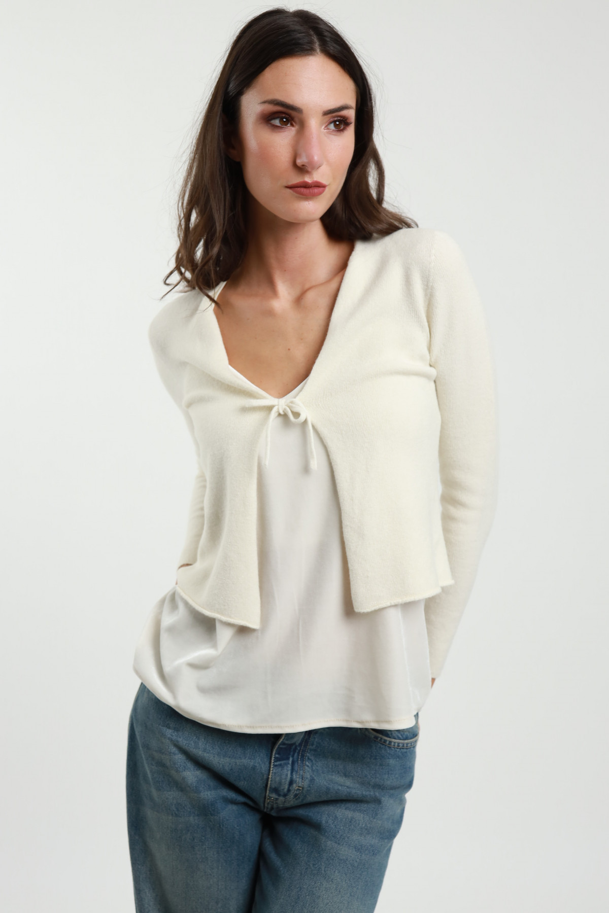 Cardigan Crop con Laccetto