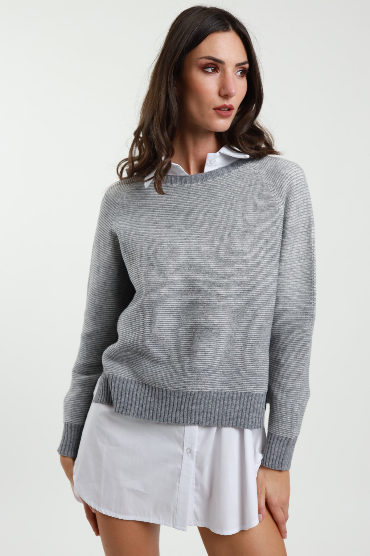 Gerippter Pullover