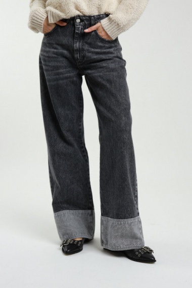 Wide Leg Jeans with Cuff