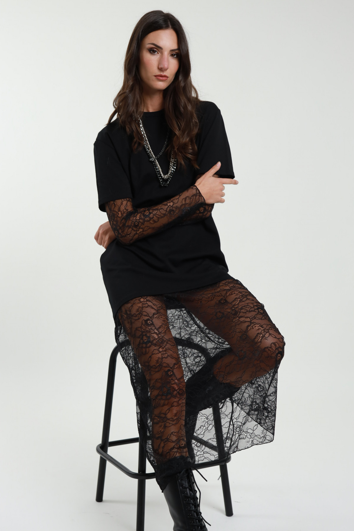 Lace T-shirt Dress