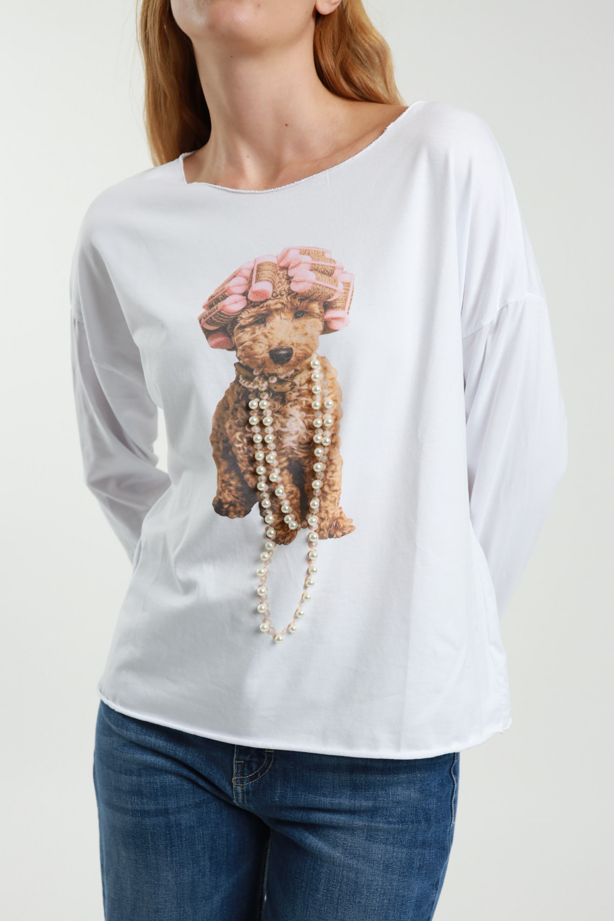 Long Sleeve Shirt with Dog Print