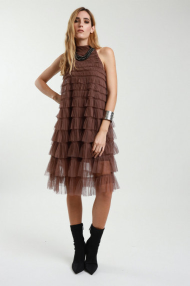 Tulle Dress with Ruffles