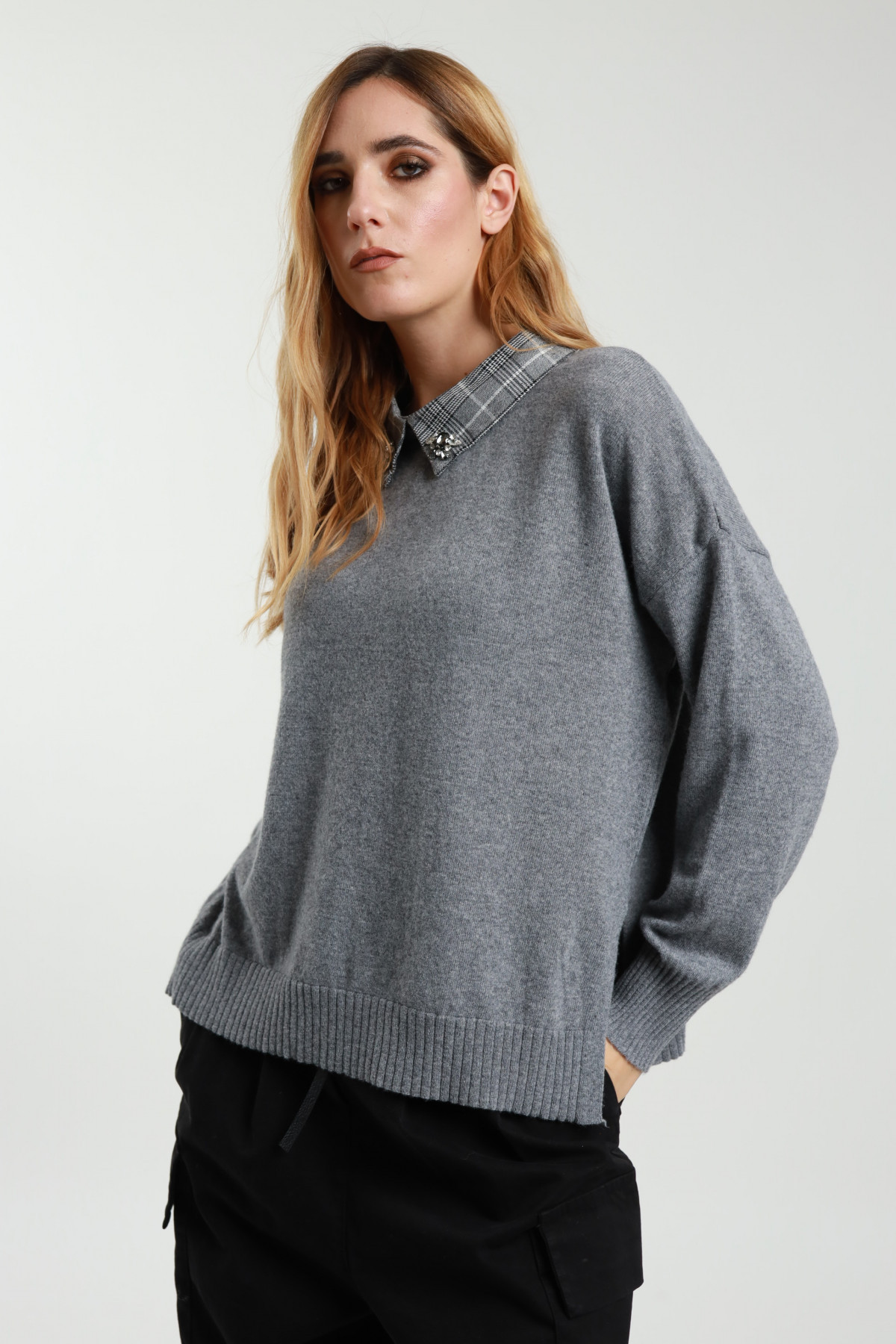 Pullover mit Karokragen