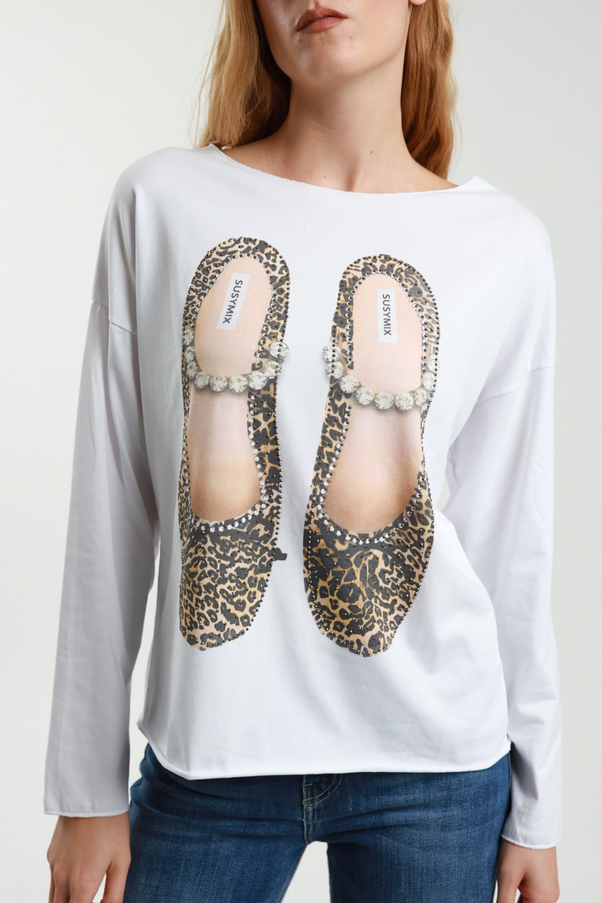 Langarmshirt mit Ballerina-Print