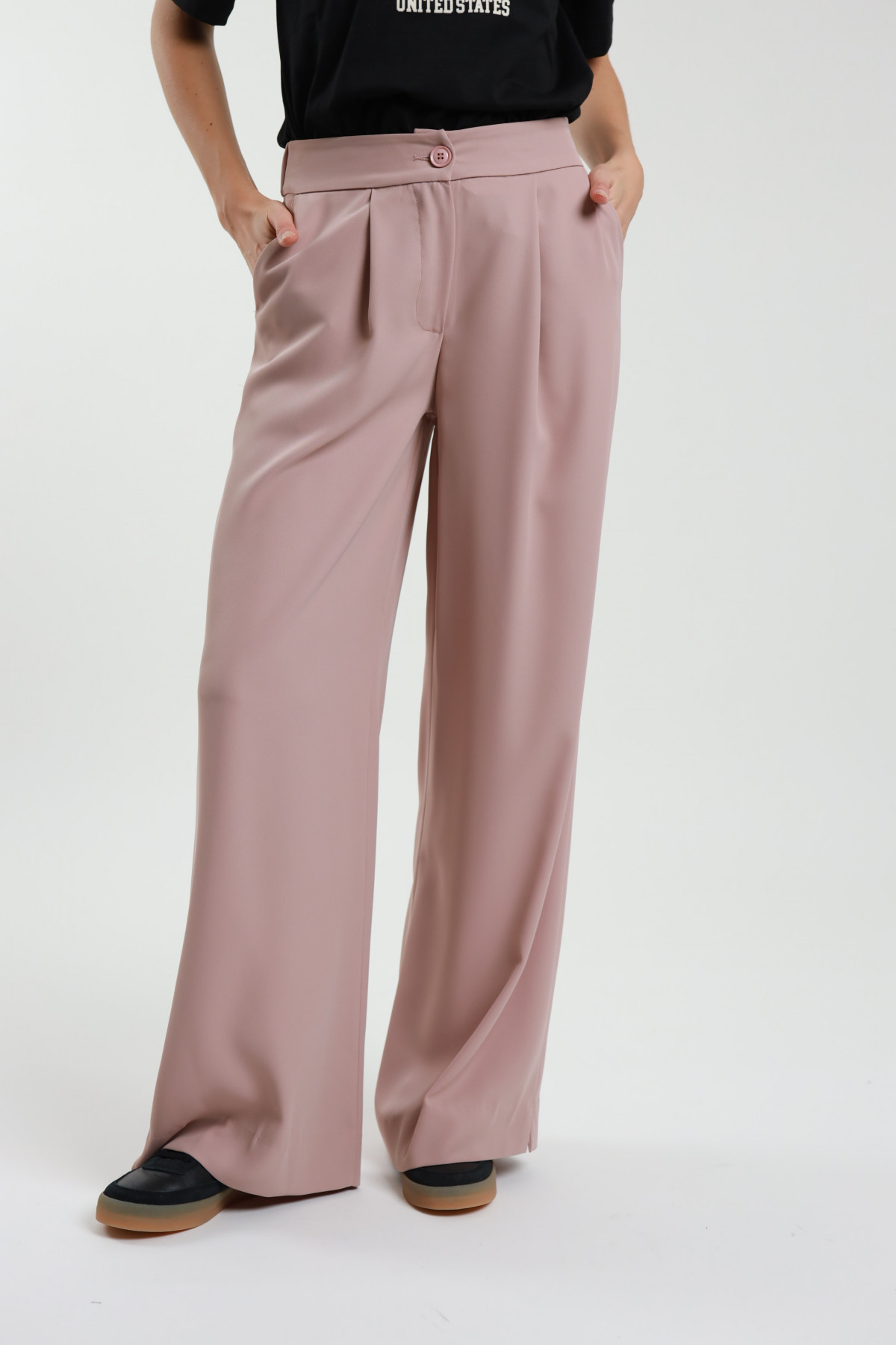 Palazzo Pants With Button