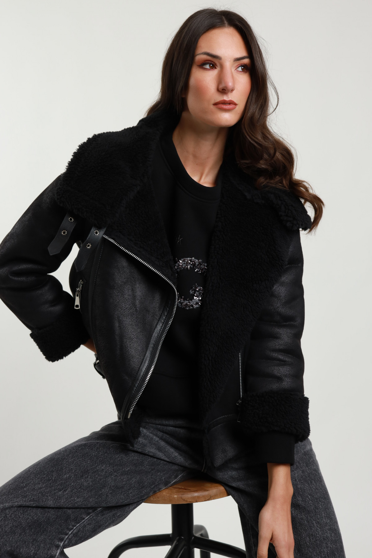 Oversized Eco-Sheepskin Jacket