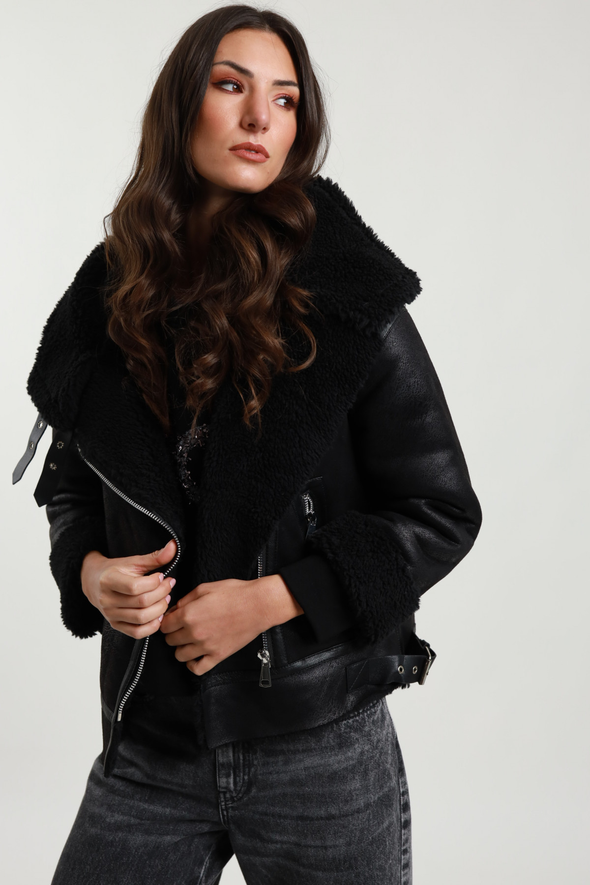 Oversized Eco-Sheepskin Jacket