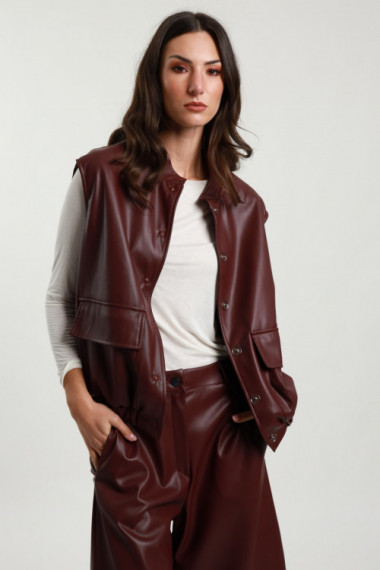 Oversized Eco-leather Vest