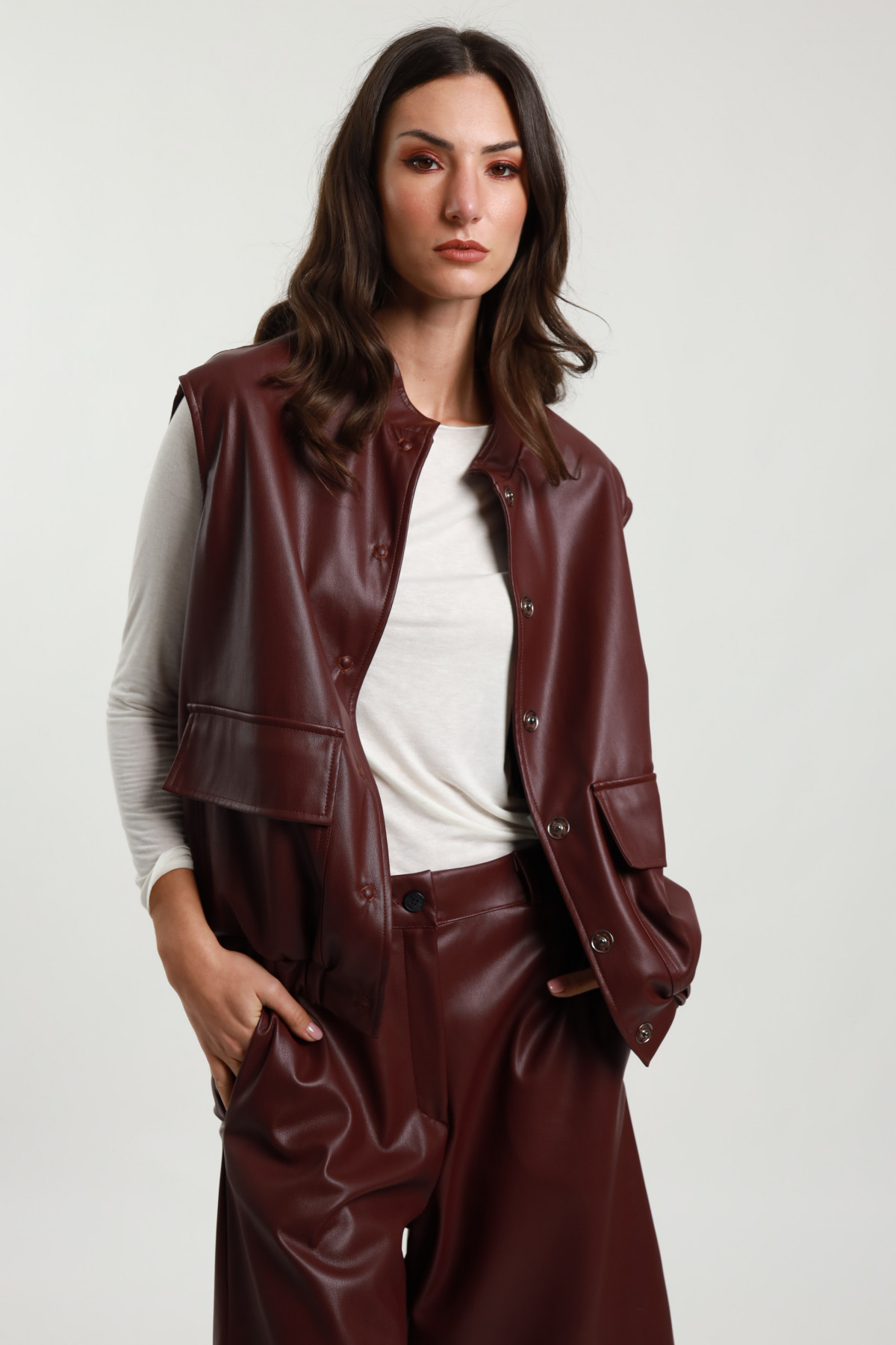 Oversized Eco-leather Vest