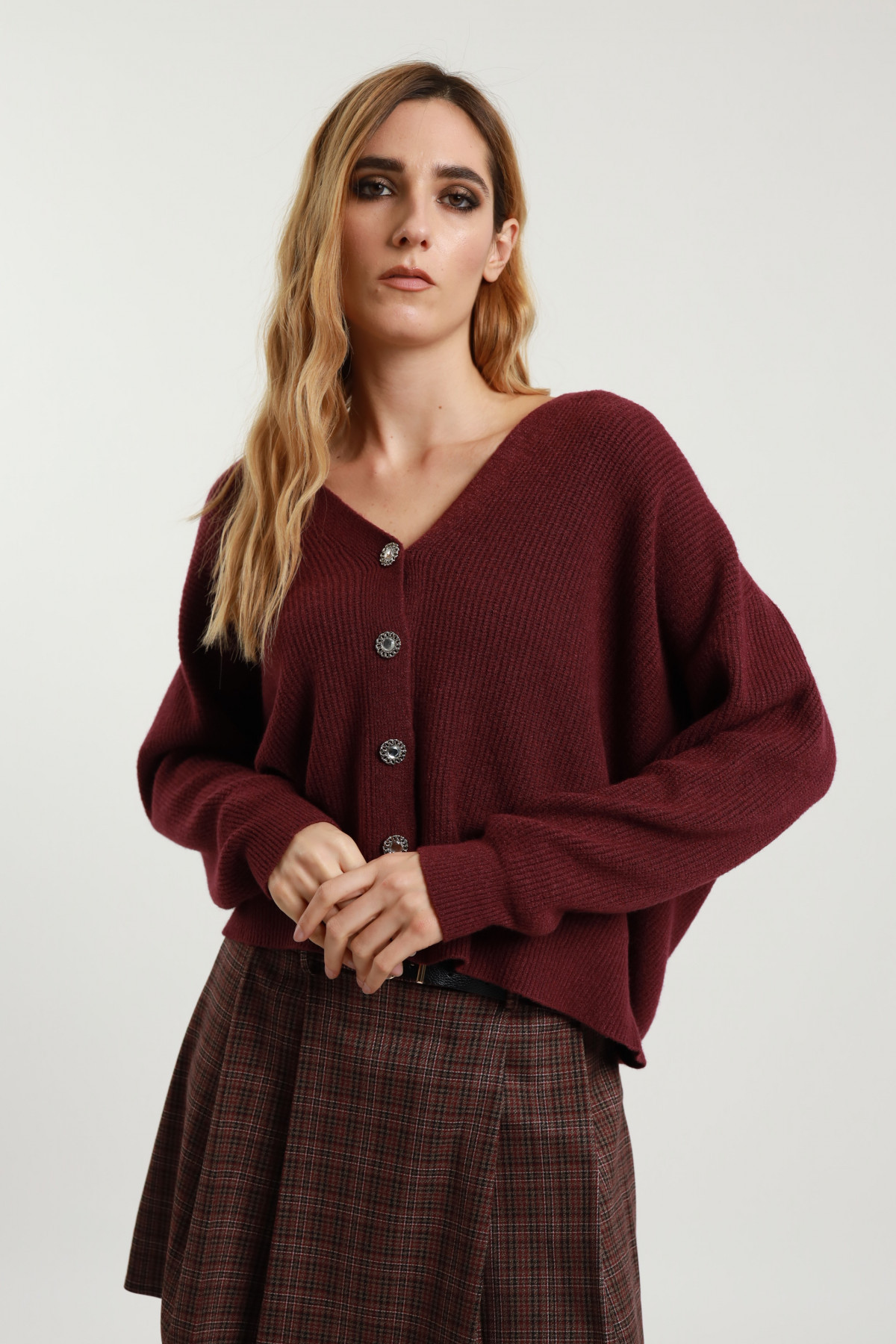 Cardigan bottoni 50%vi 27%pl 23%pa