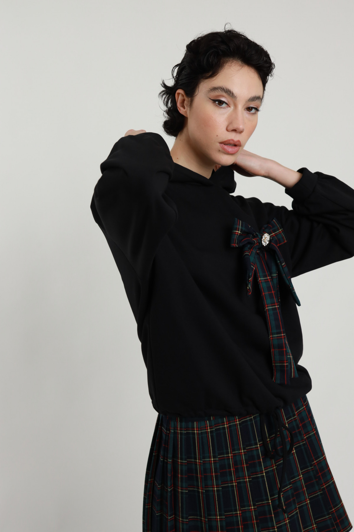 Bow Check Sweatshirt