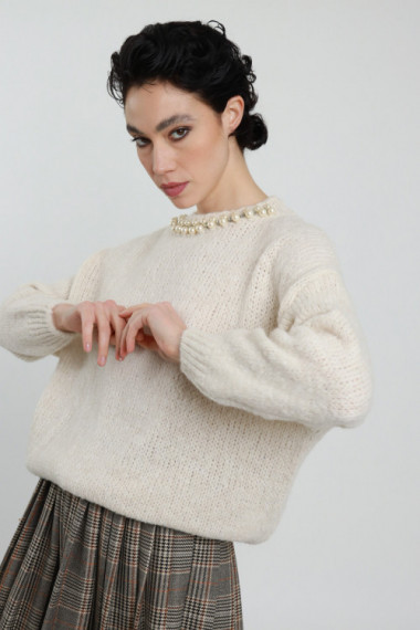 Pearl Choker Sweater