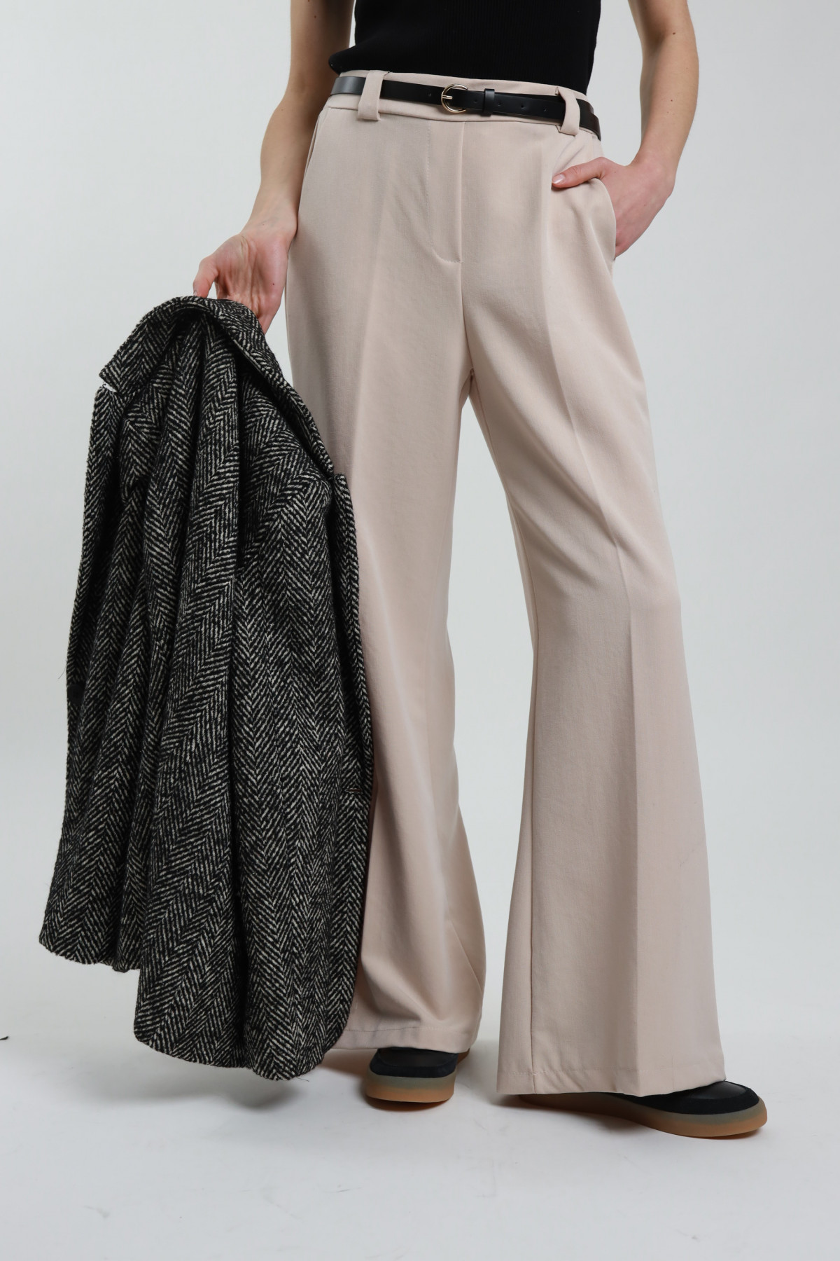 Pantalone c/cintura 77%pl 17%vi 6%ea