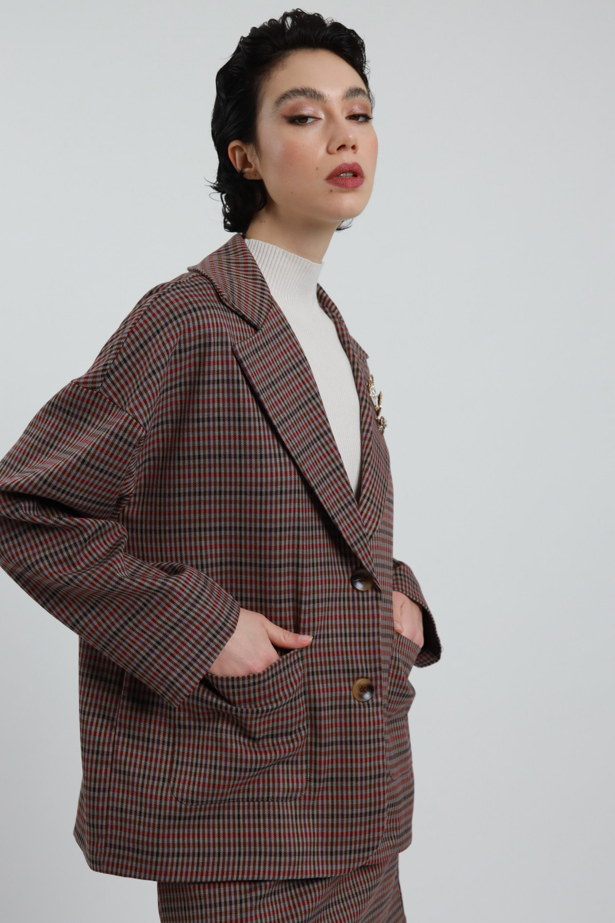 Oversized Checked Blazer