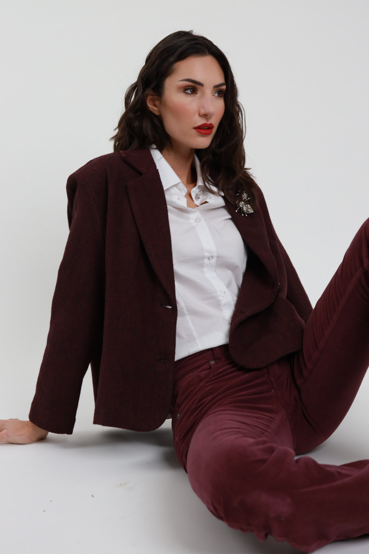 Blazer Over Crop Spigato