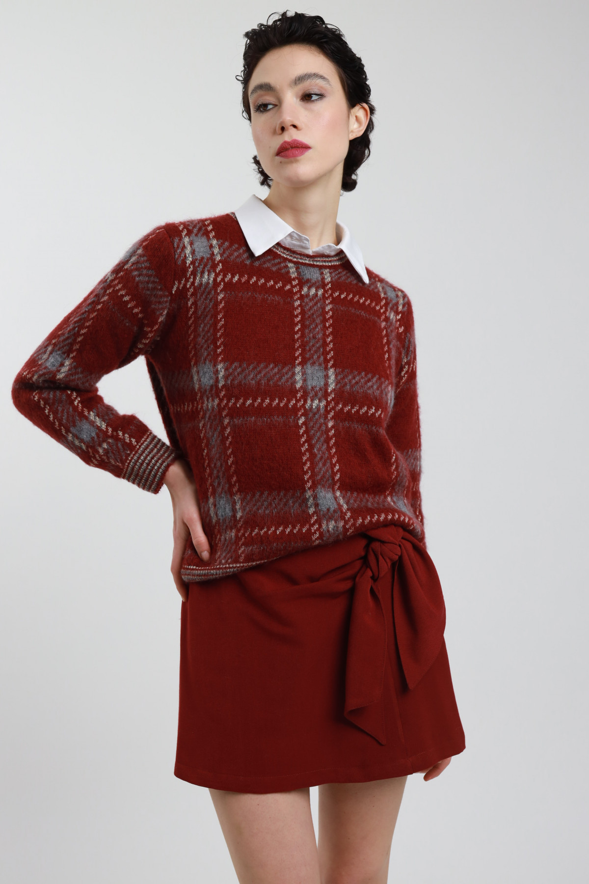 Karierter Pullover