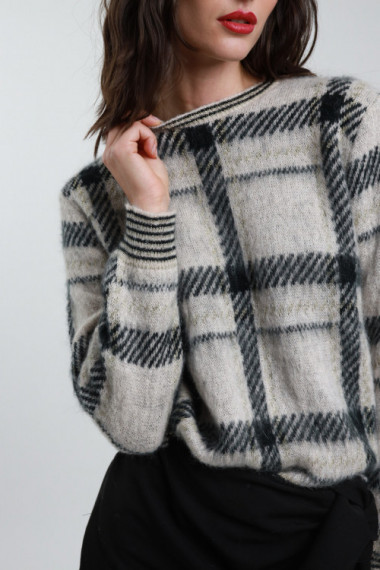 Karierter Pullover