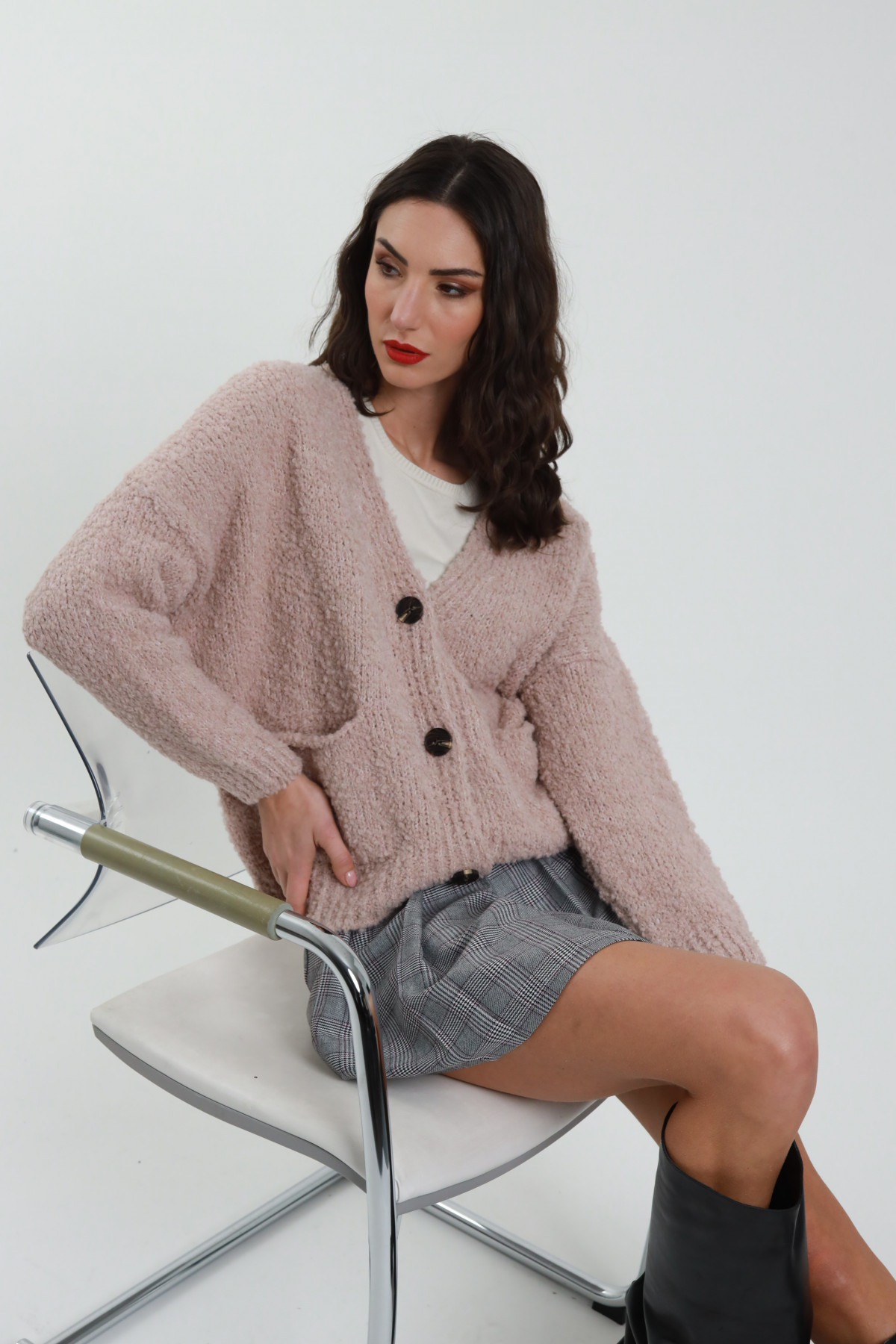 Strickjacke aus Bouclé