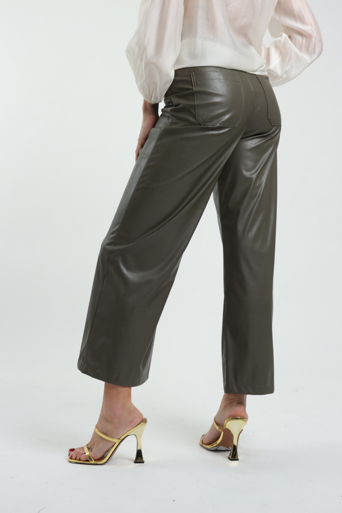 Faux leather trousers