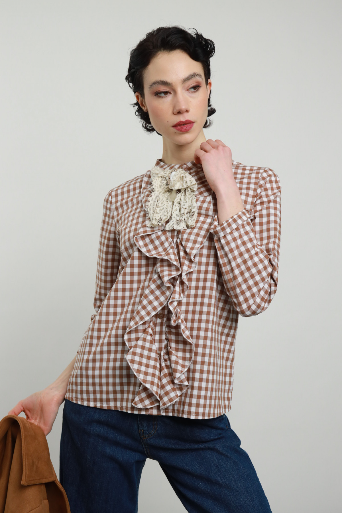 Camicia Vichy con Volant