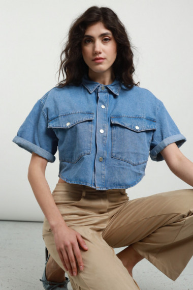 Jeans crop shirt