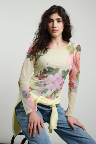 Flower tulle shirt