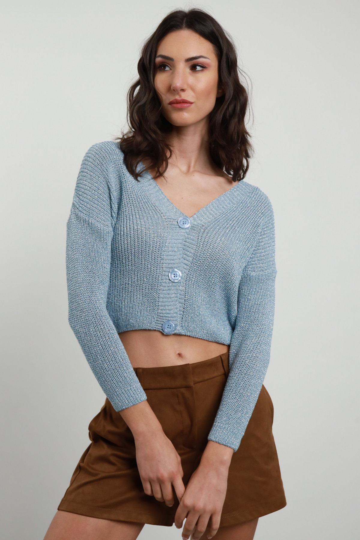 Cardigan Crop Top Lurex