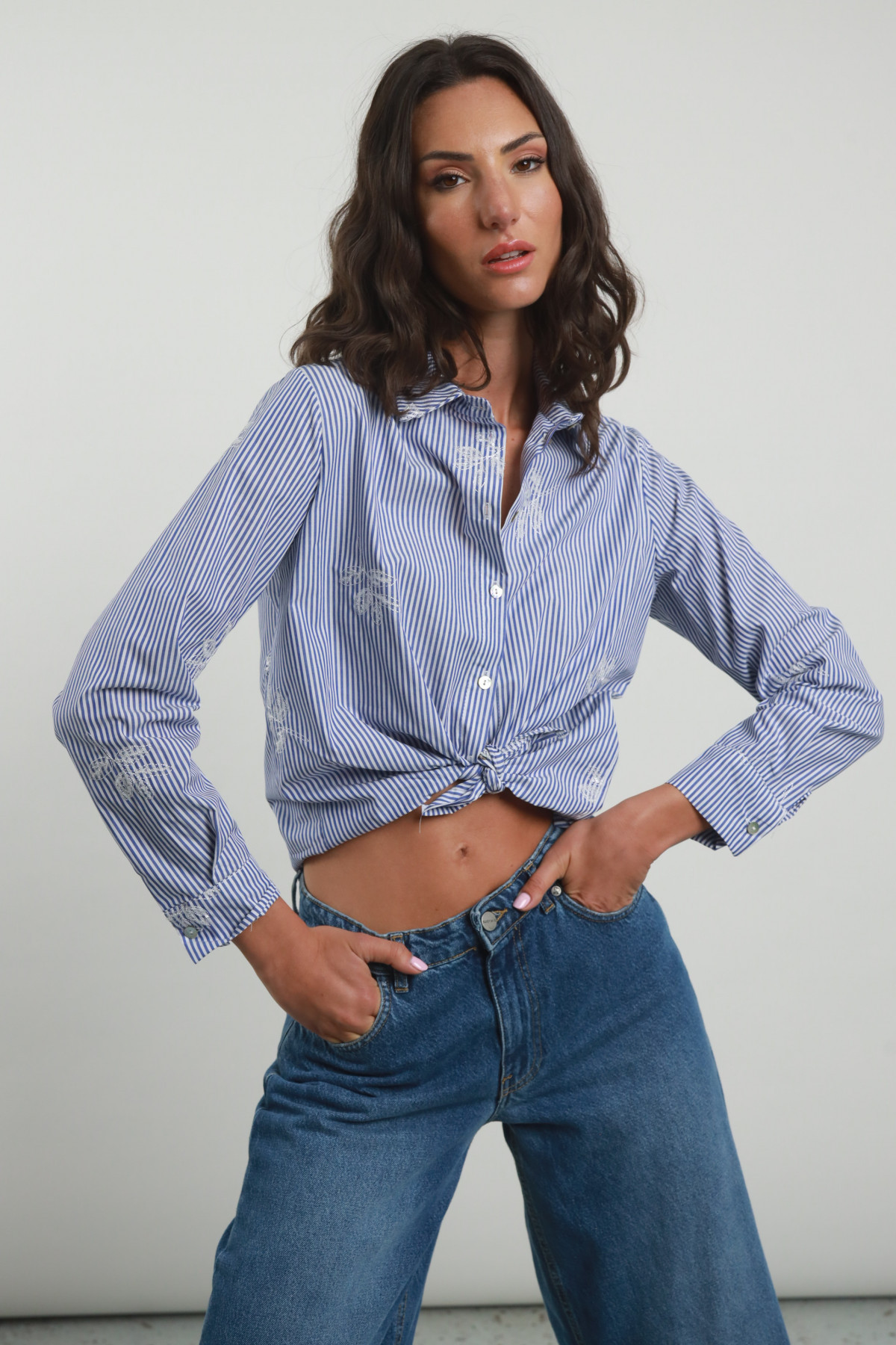 Camicia riga 100%co