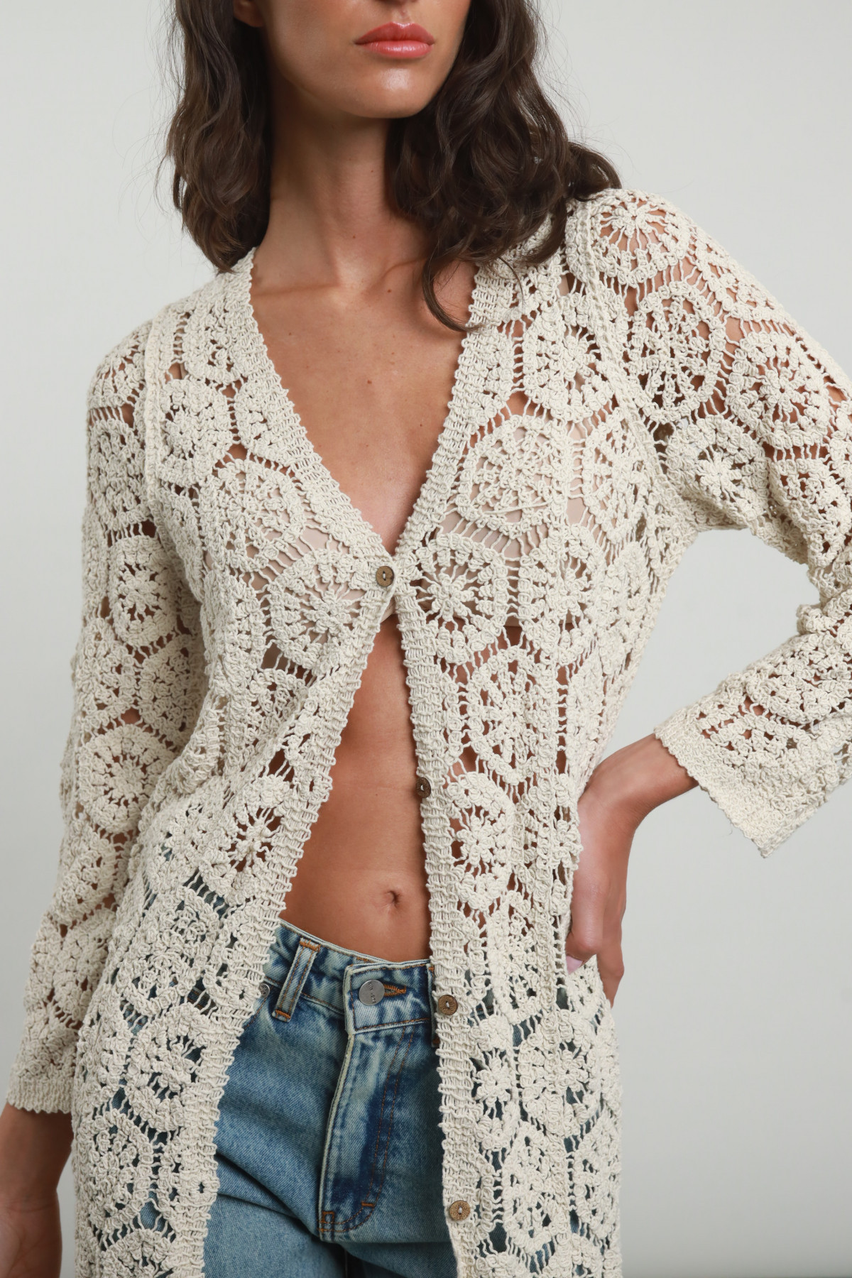 Cardigan Traforato Crochet