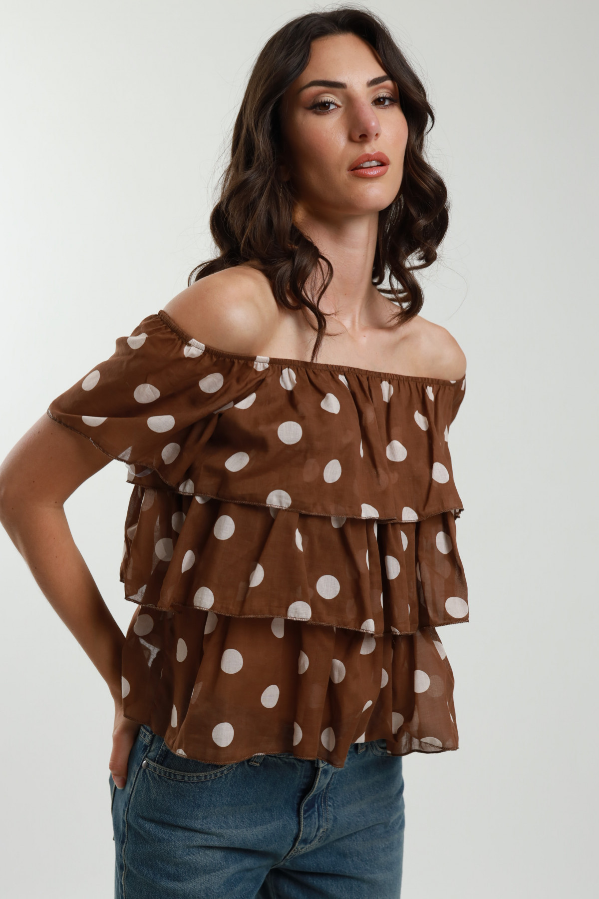 Polka dot blouse with Gale