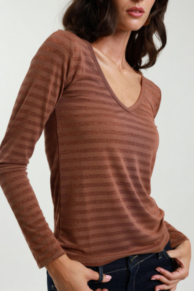 V-neck striped sweater