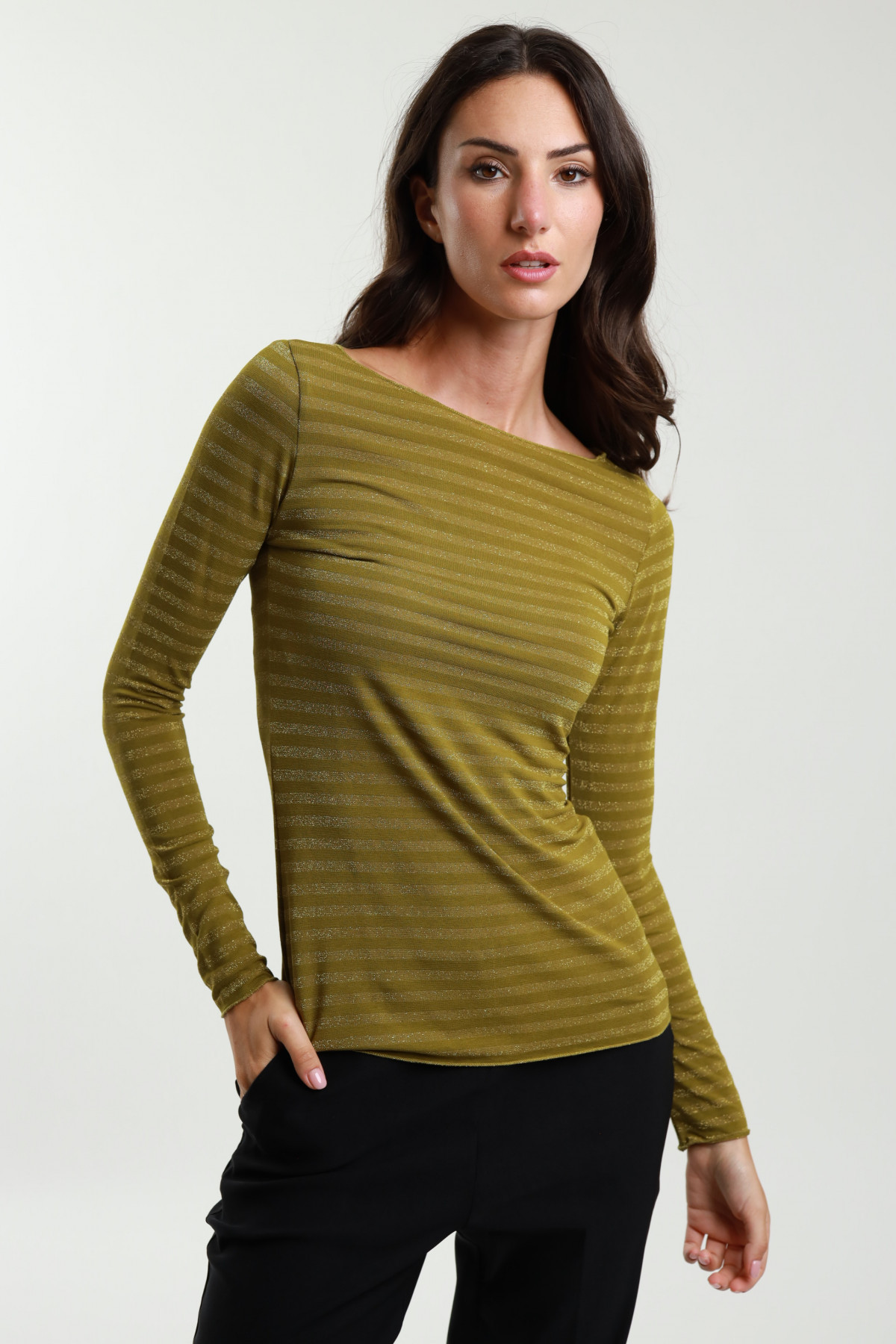 Gestreifter Pullover aus Lurex