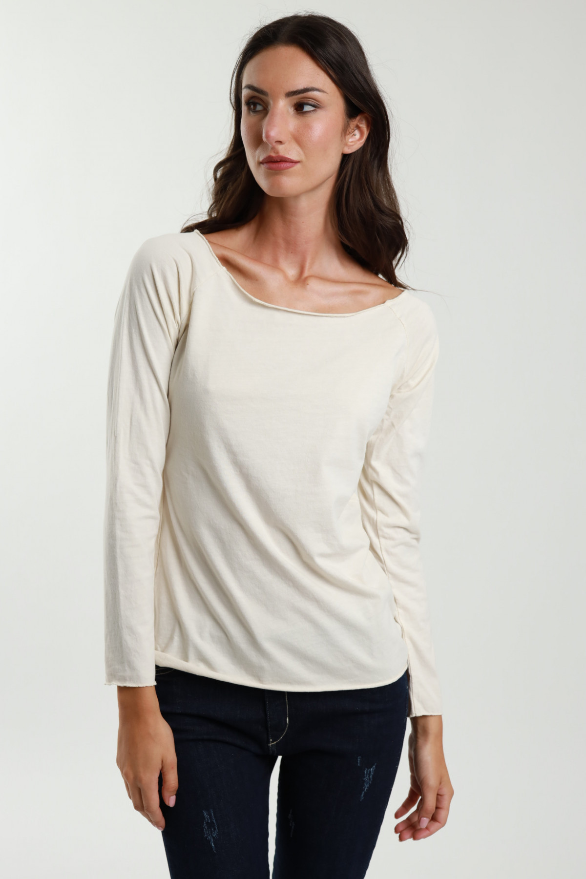 Boat neckline sweater