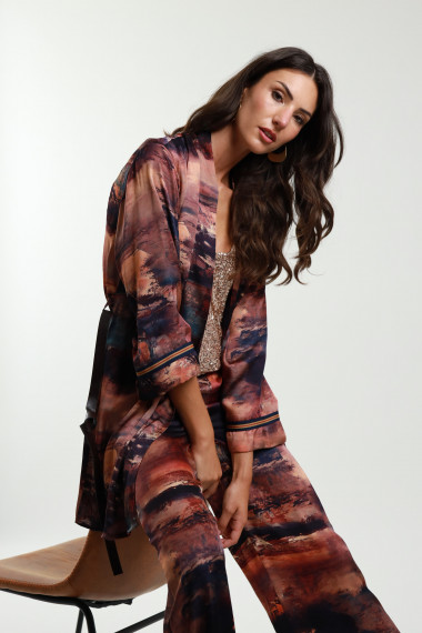 Kimono In Abstract Print