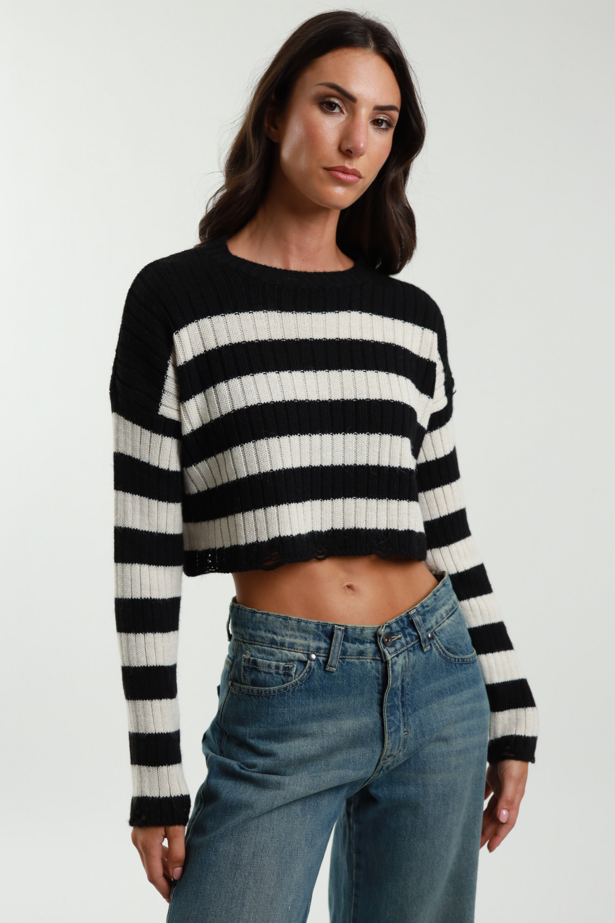 Gestreiftes Crop-Top