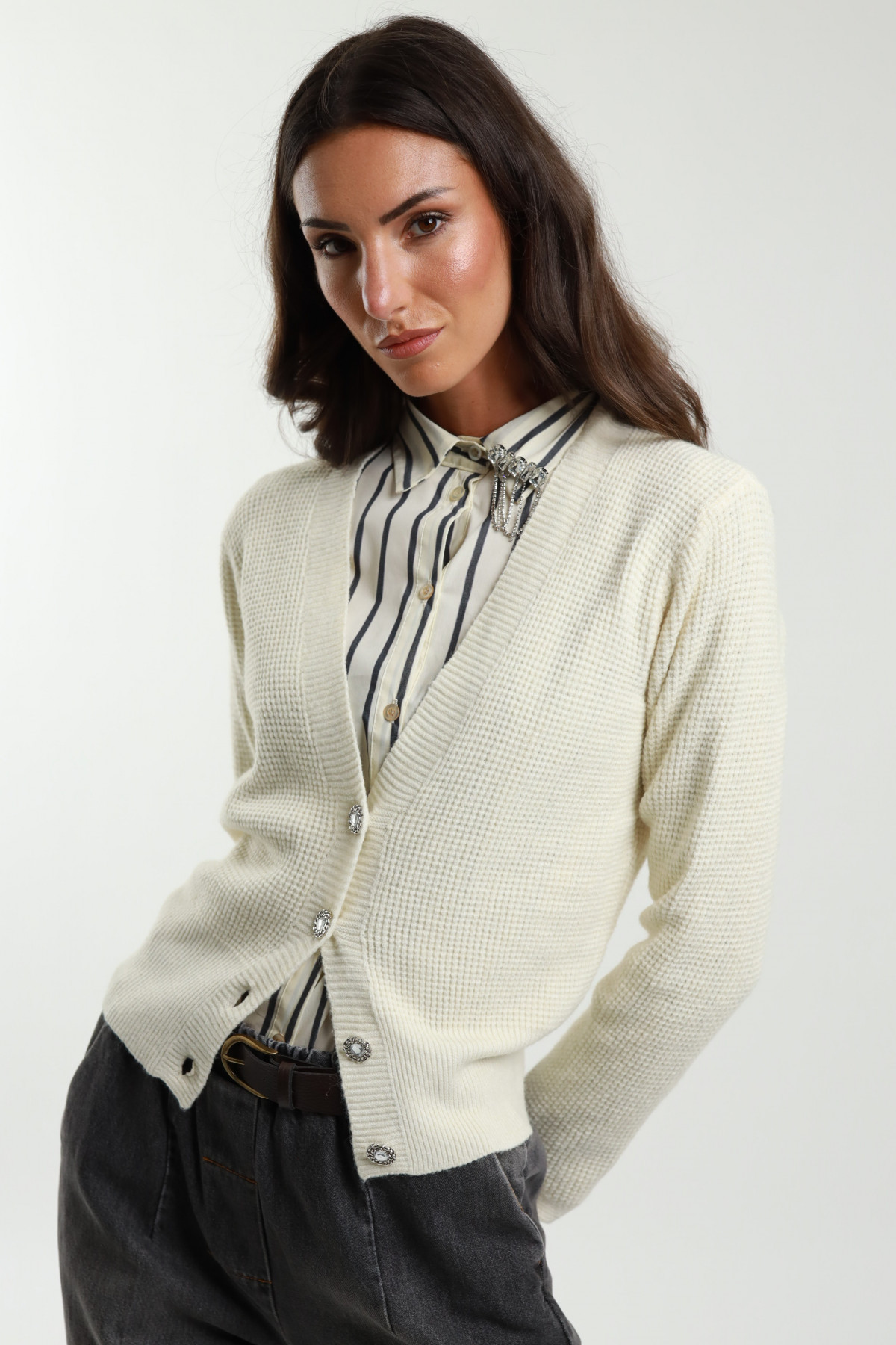 Cardigan C/bottoni 50%vi 27%pl 23%pa