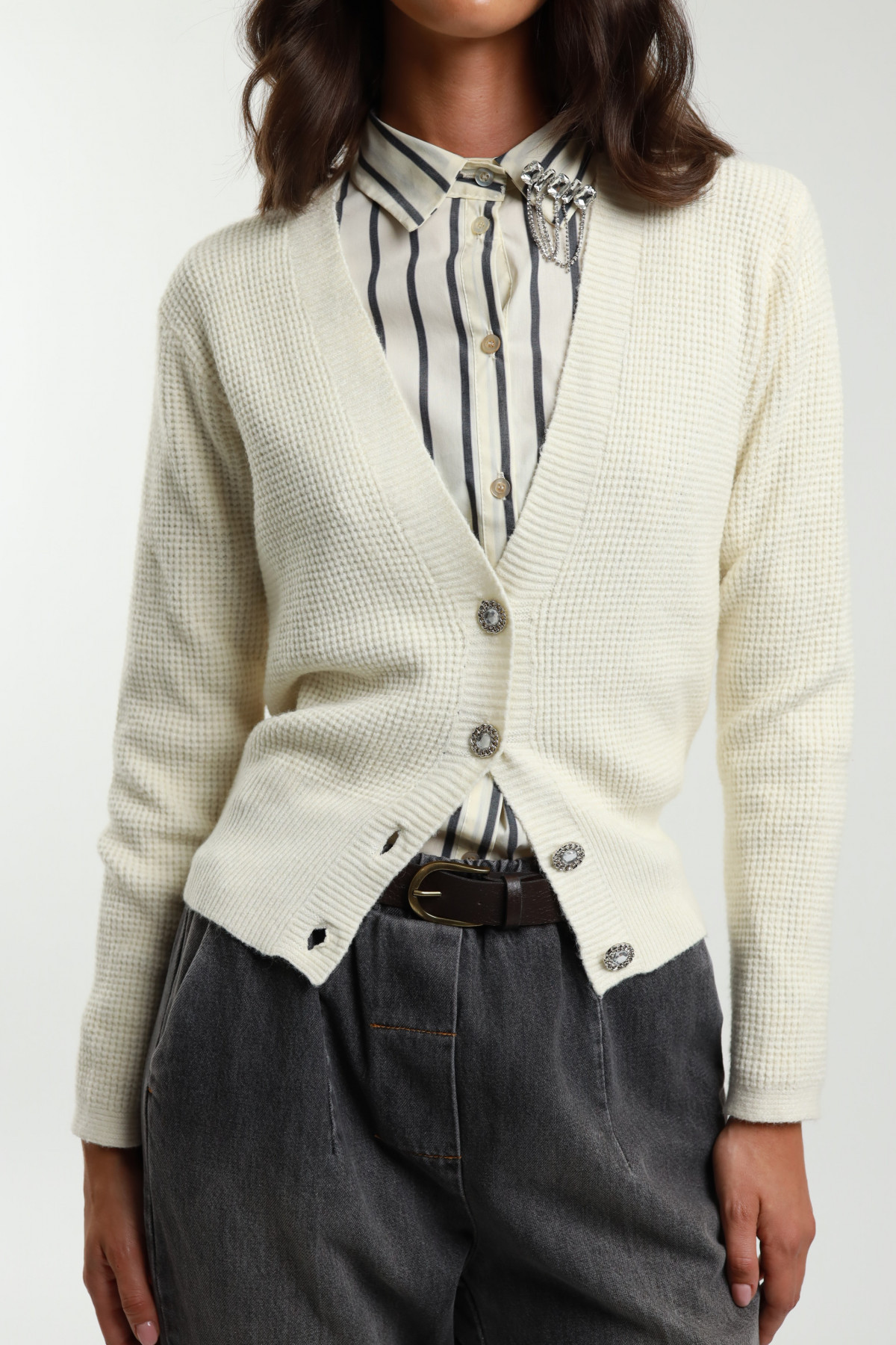 Cardigan C/bottoni 50%vi 27%pl 23%pa